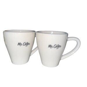 Mr. Coffee 2-Piece White Mini Ceramic Coffee Mugs Set